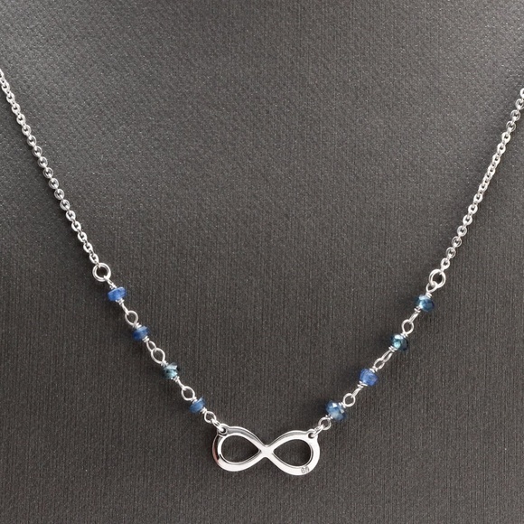 14KW Gold Necklace w/ Diamond Accent & Sapphires